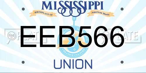EEB566 Mississippi License Plate