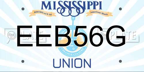 EEB56G Mississippi License Plate