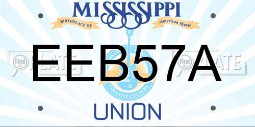 EEB57A Mississippi License Plate