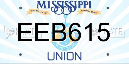 EEB615 Mississippi License Plate
