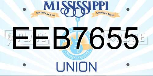 EEB7655 Mississippi License Plate