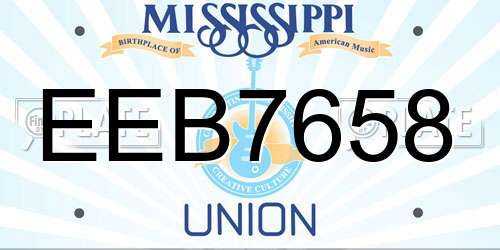 EEB7658 Mississippi License Plate