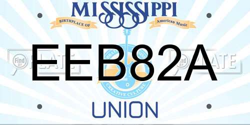EEB82A Mississippi License Plate
