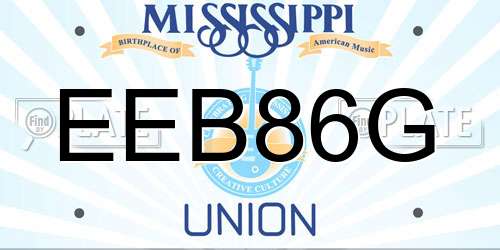 EEB86G Mississippi License Plate