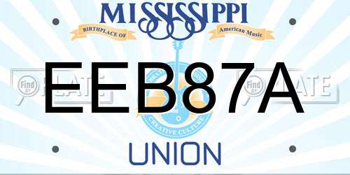 EEB87A Mississippi License Plate