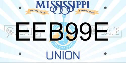 EEB99E Mississippi License Plate