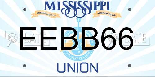EEBB66 Mississippi License Plate