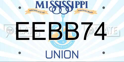 EEBB74 Mississippi License Plate