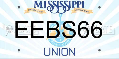 EEBS66 Mississippi License Plate