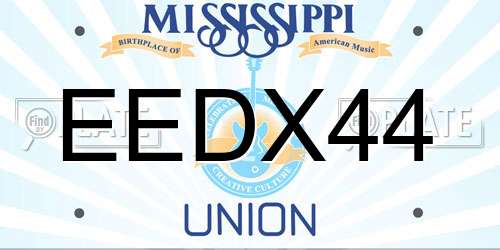 EEDX44 Mississippi License Plate