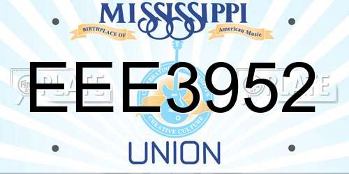 EEE3952 Mississippi License Plate