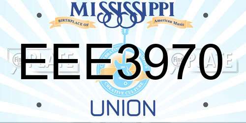 EEE3970 Mississippi License Plate