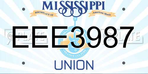 EEE3987 Mississippi License Plate