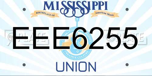 EEE6255 Mississippi License Plate