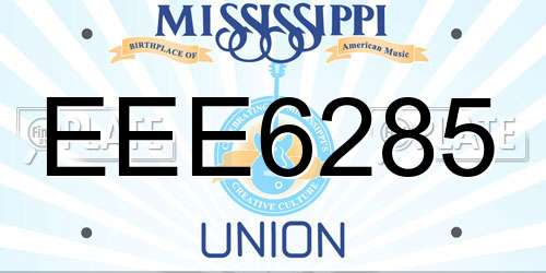 EEE6285 Mississippi License Plate