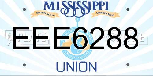EEE6288 Mississippi License Plate
