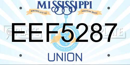 EEF5287 Mississippi License Plate