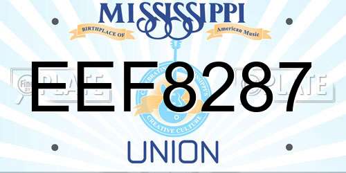 EEF8287 Mississippi License Plate
