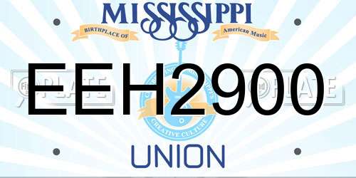 EEH2900 Mississippi License Plate