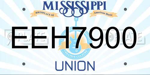 EEH7900 Mississippi License Plate
