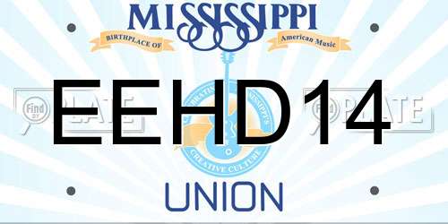 EEHD14 Mississippi License Plate