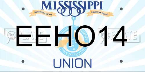 EEHO14 Mississippi License Plate