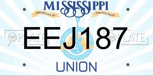 EEJ187 Mississippi License Plate