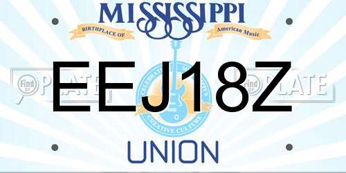 EEJ18Z Mississippi License Plate