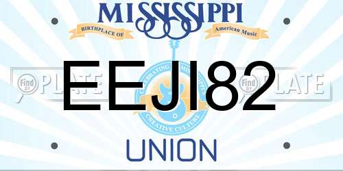 EEJI82 Mississippi License Plate