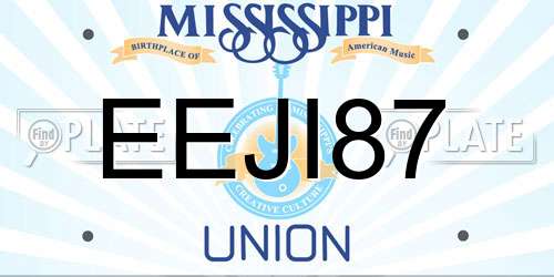 EEJI87 Mississippi License Plate