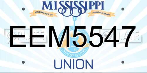 EEM5547 Mississippi License Plate