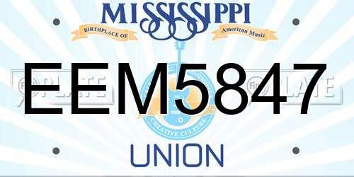 EEM5847 Mississippi License Plate
