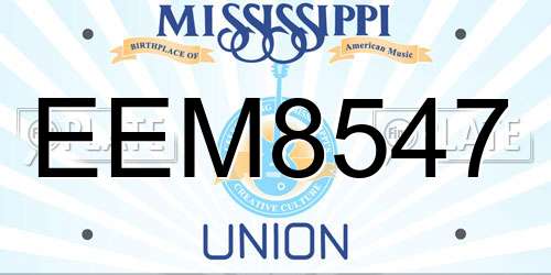 EEM8547 Mississippi License Plate