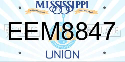 EEM8847 Mississippi License Plate