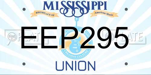EEP295 Mississippi License Plate