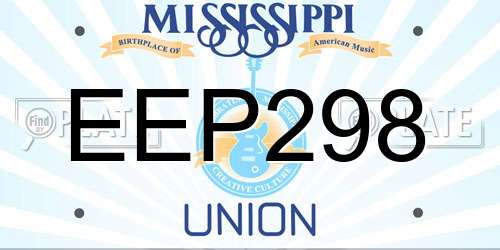 EEP298 Mississippi License Plate