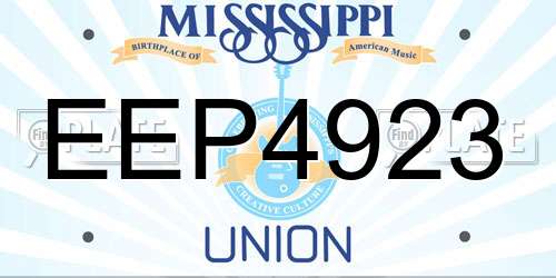 EEP4923 Mississippi License Plate