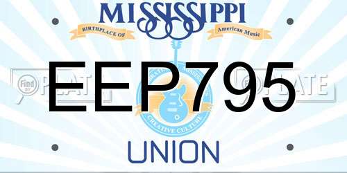 EEP795 Mississippi License Plate