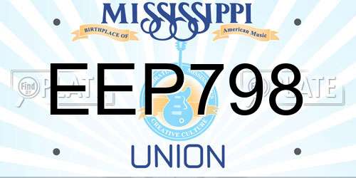EEP798 Mississippi License Plate