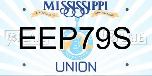 EEP79S Mississippi License Plate