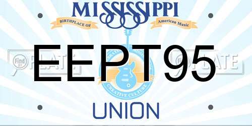 EEPT95 Mississippi License Plate