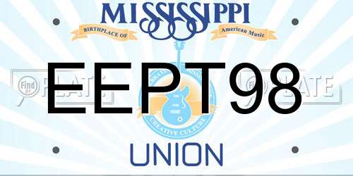 EEPT98 Mississippi License Plate