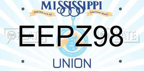 EEPZ98 Mississippi License Plate