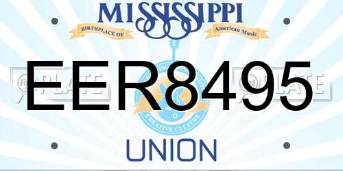EER8495 Mississippi License Plate