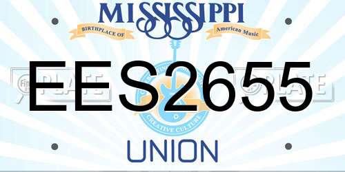 EES2655 Mississippi License Plate