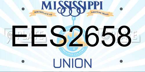 EES2658 Mississippi License Plate