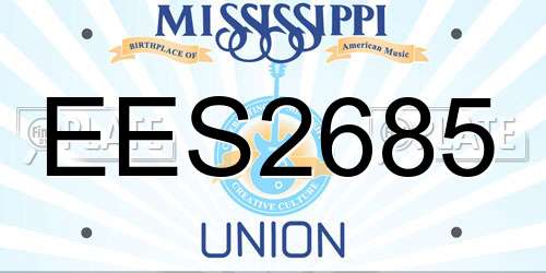 EES2685 Mississippi License Plate