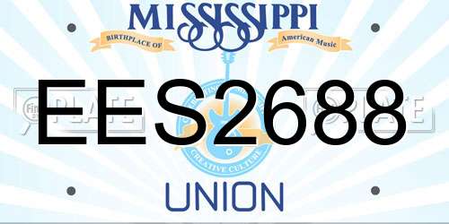 EES2688 Mississippi License Plate