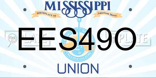 EES49O Mississippi License Plate
