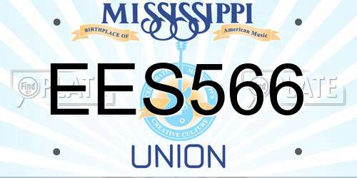 EES566 Mississippi License Plate